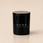 AURA luxury candle in black glass vessel